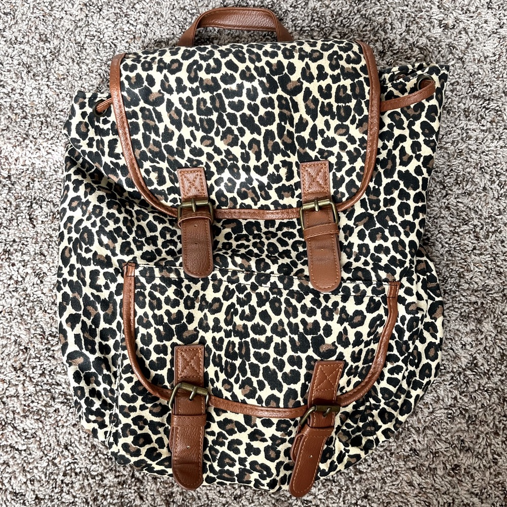 Leopard print backpack